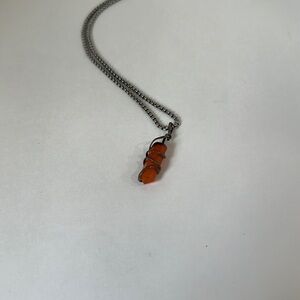 Carnelian stone wire wrapped necklace